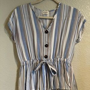 Blue Striped Women's Top
